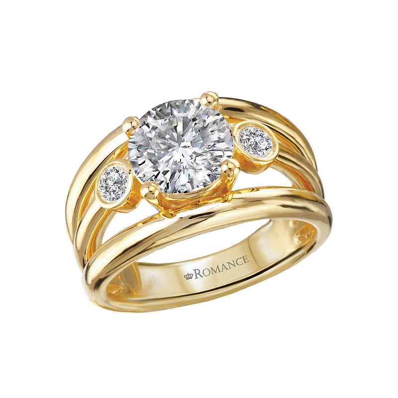 Orbelle 3 Row Shank Semi-Mount Diamond Ring in 14K Yellow Gold