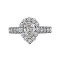 Orbelle Halo Semi-Mount Diamond Ring in 14K White Gold with Pear Shaped Lab Grown Diamond