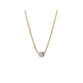 Luxora 14K Yellow Gold Diamond Round Necklace - Adjustable Lariat Style