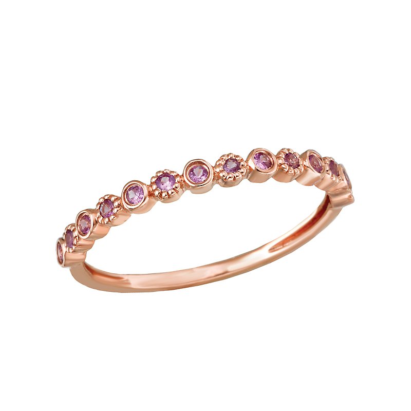 Luxora Pink Sapphire 14k Rose Gold Ladies Fashion Ring