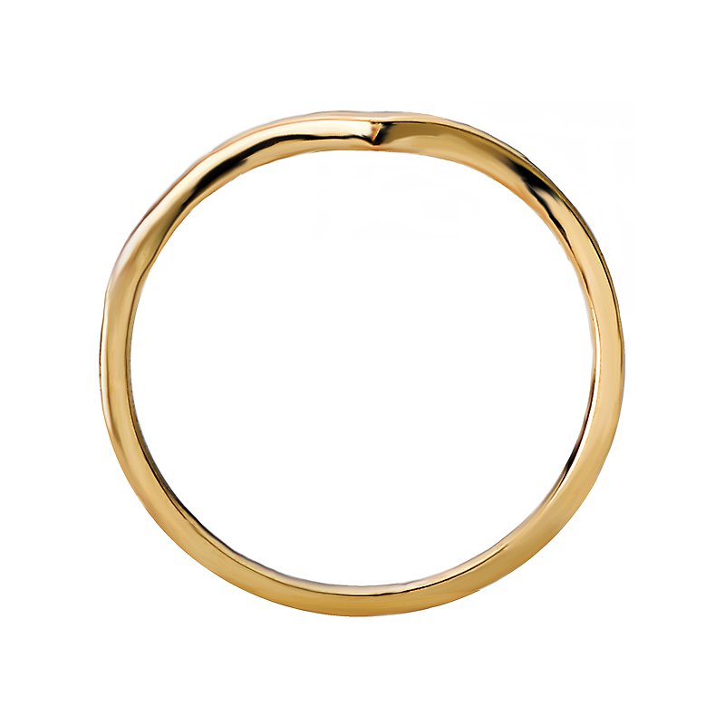 Luxora Essential 14K Yellow Gold V-Shaped Ladies Fashion Stackable Ring
