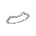 Orbelle Curved Wedding Band in 14K White Gold with Round Diamond (D .11 carat total weight)