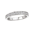 Aurenza Classics 14K White Gold Diamond Wedding Band - Straight Style, Round Cut Diamonds (D 1/2 carat total weight) - Size 6