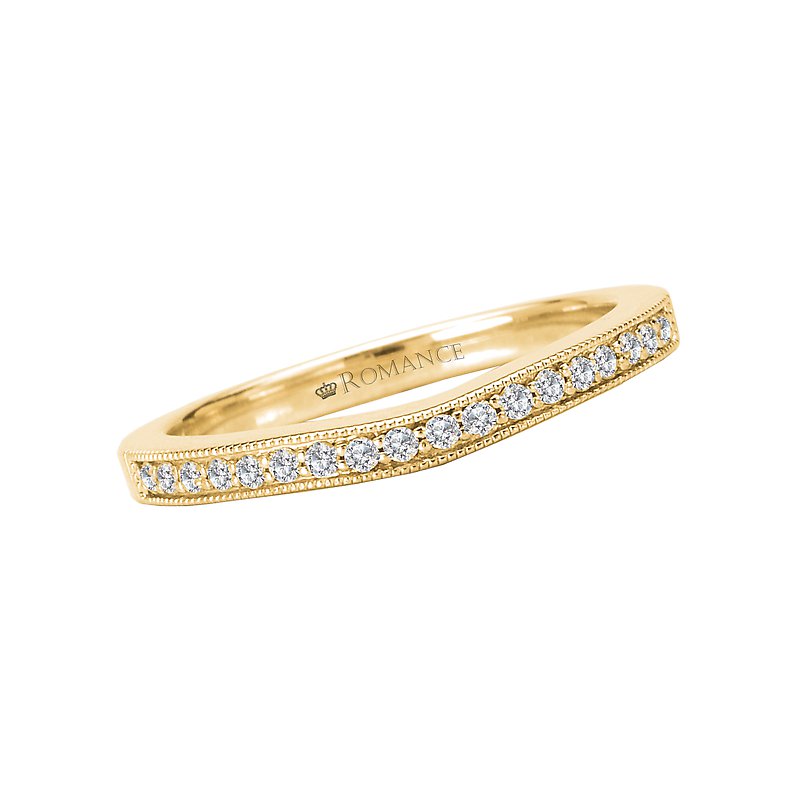 Orbelle Curved Matching Diamond Wedding Band in 14K Yellow Gold