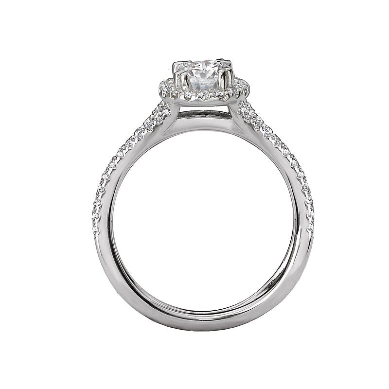 Orbelle Halo Split Shank 14K White Gold Diamond Ring Semi-Mount