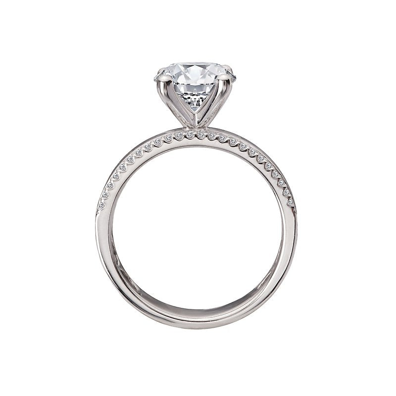 Orbelle Wide Band Semi-Mount Diamond Engagement Ring in 14K White Gold