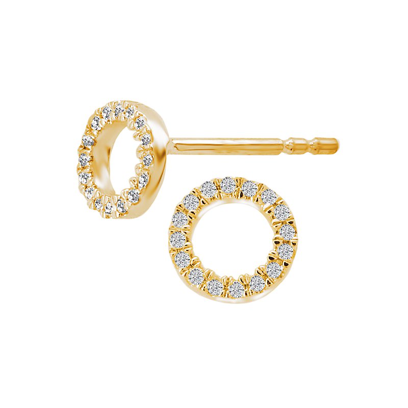 Luxora 14kt Yellow Gold Diamond Halo Circle Earrings