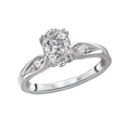 Glemera Bandora 14K White Gold Oval Diamond Semi-Mount Engagement Ring