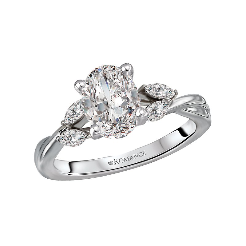 Bandora White Gold Marquise Diamond Semi-Mount Engagement Ring