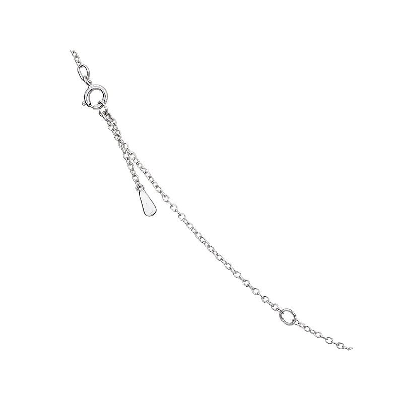Luxora Diamond Adjustable Lariat Necklace in 14K White Gold with Round White Diamonds