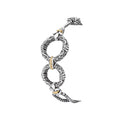 Eleganza Ladies Fashion Two-Tone Bracelet - Swirls of Silver and 18k Gold