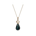 Luxora London Blue Topaz Pear Necklace in 14K Yellow Gold