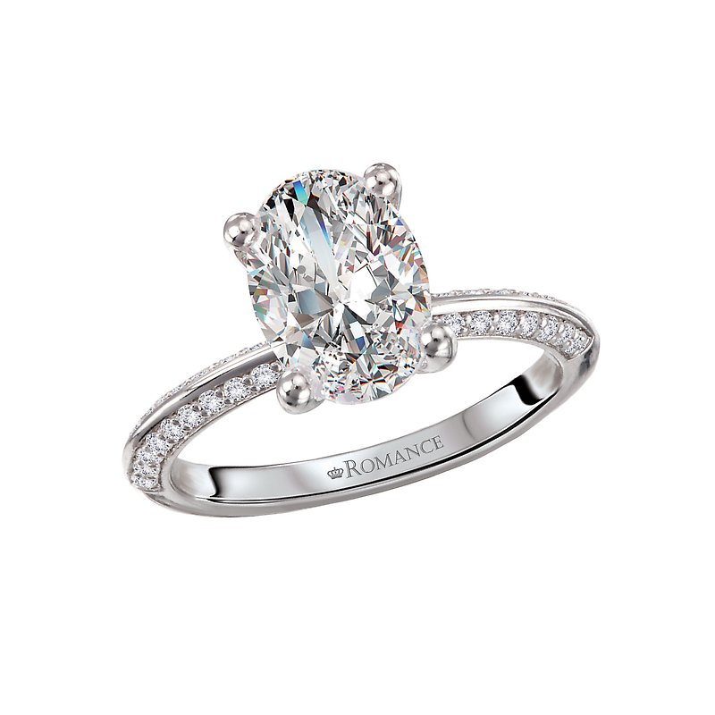 Orbelle Knife Edge White Gold Diamond Engagement Ring Semi-Mount