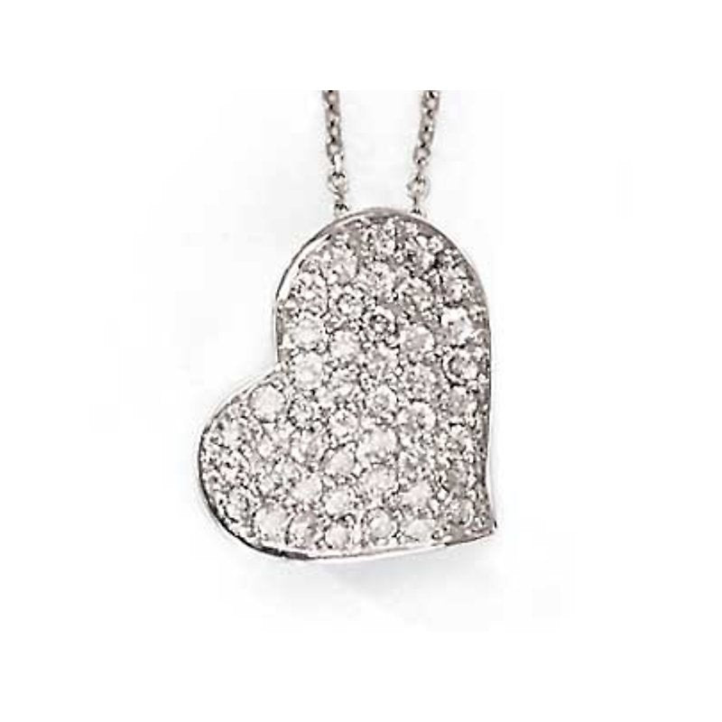 Aurenza Classics 14K White Gold Heart-Shaped Diamond Necklace