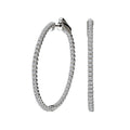 Luxora 14K White Gold Oval Diamond Hoop Earrings
