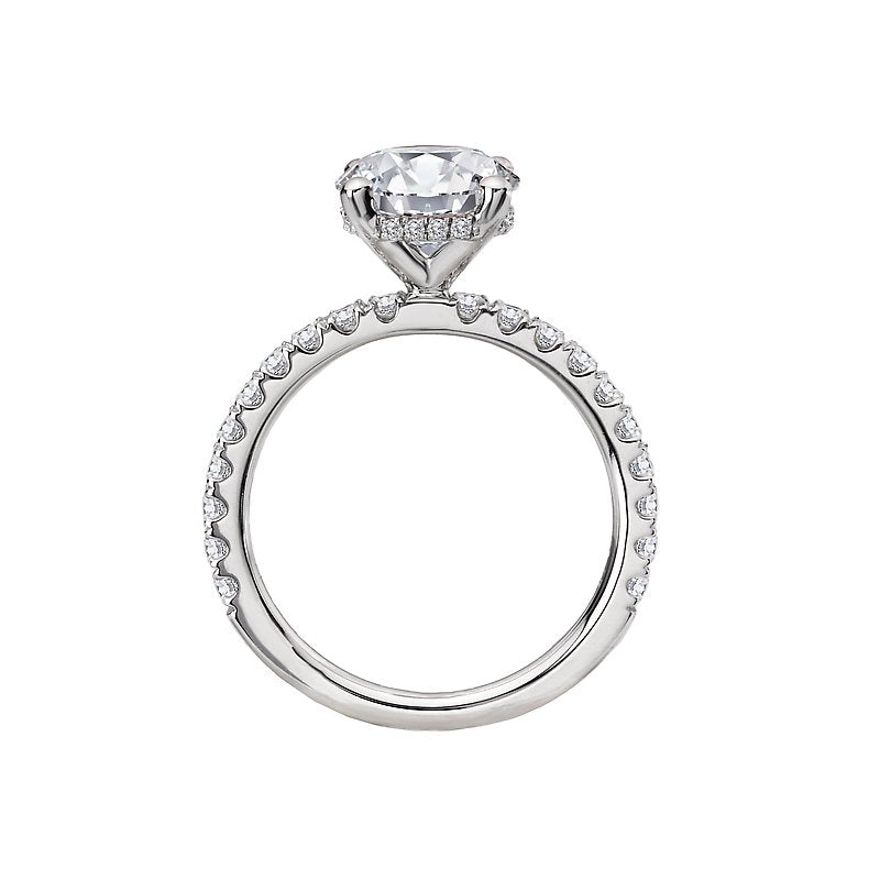 Orbelle 14K White Gold Hidden Halo Diamond Semi-Mount Engagement Ring