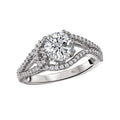 Glemera Bandora Split Shank Diamond Ring Semi-Mount in 14K White Gold