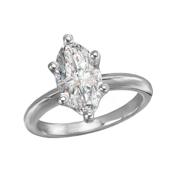 Aurenza Bandoras 14K White Gold Marquise Solitaire Semi-Mount Diamond Engagement Ring