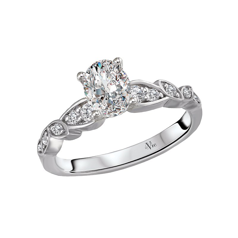 Glemera Bandora Semi-Mount Diamond Engagement Ring in 14K White Gold