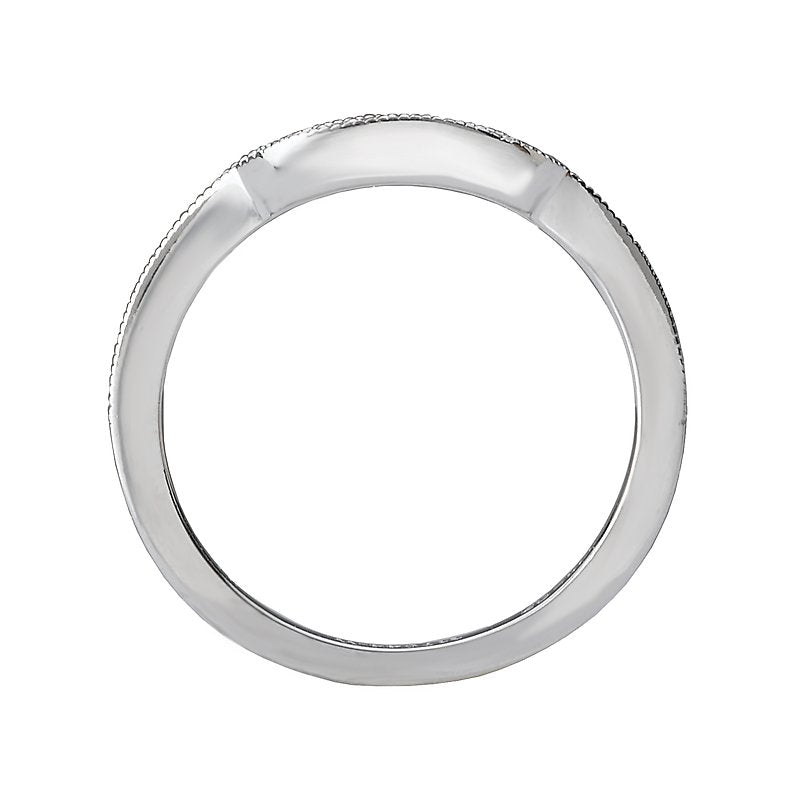 Orbelle Diamond Curved Wedding Band in 18K White Gold