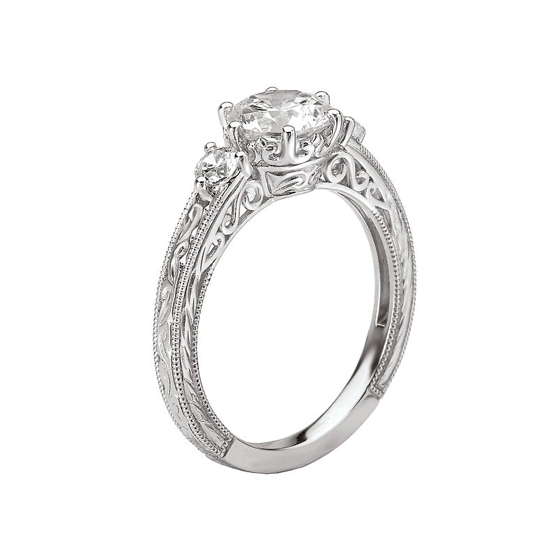 Vintage Semi-Mount Diamond Ring in 14K White Gold - Orbelle Green LGD Collection