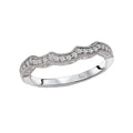 Glemera Curved Matching Wedding Band in 14K White Gold with 1/8 Carat White Diamond