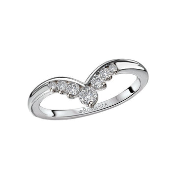 Orbelle Diamond Nesting Wedding Band | 14K White Gold Curved Ring with Round Diamonds