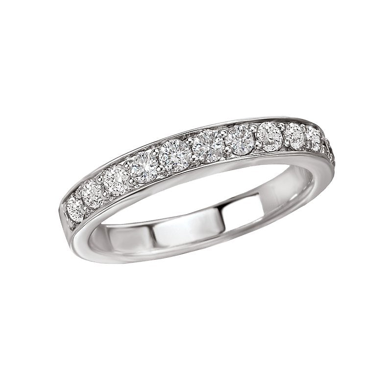 Aurenza Classics 14K White Gold Diamond Wedding Band - Round Cut 1/2 Carat Total Weight