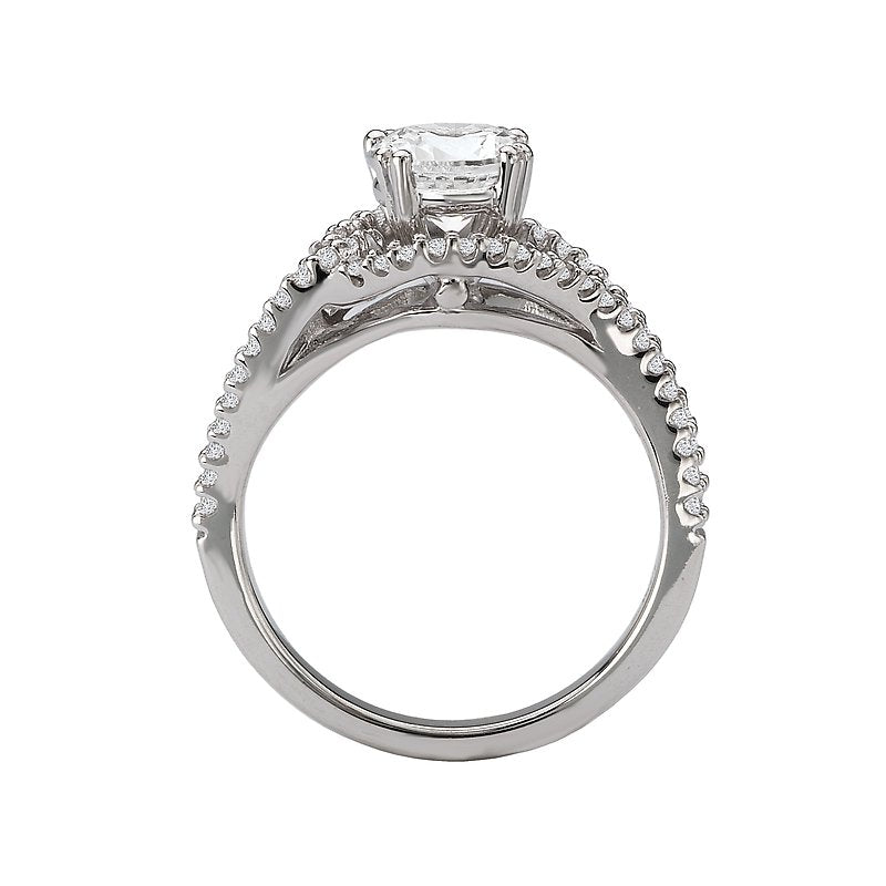 Glemera Bandora Split Shank Diamond Ring Semi-Mount in 14K White Gold