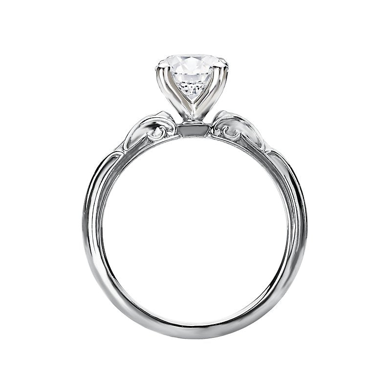 Orbelle 14K White Gold Solitaire Diamond Engagement Semi-Mount Ring