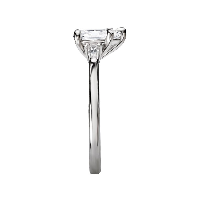 Orbelle 3-Stone Lab Grown Diamond White Gold Pear Shape Semi-Mount Engagement Ring