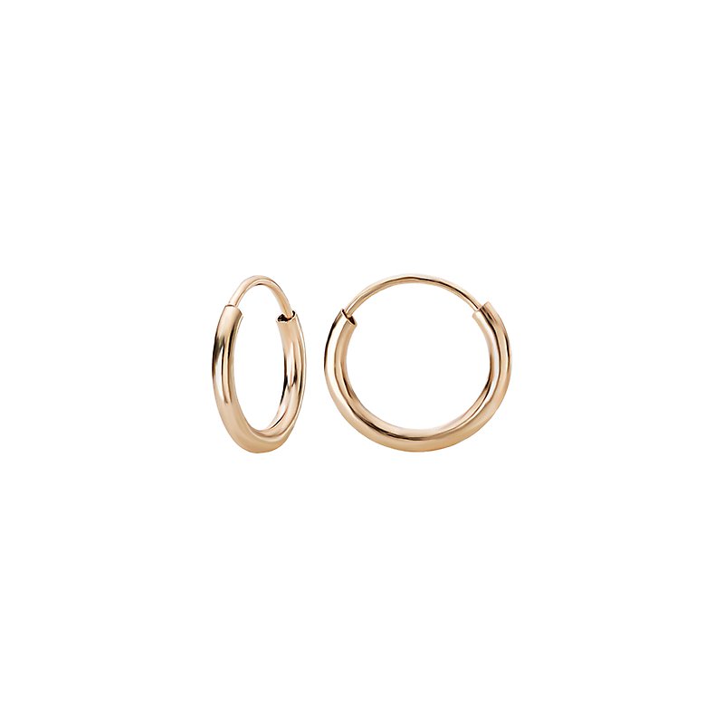 Luxora 14K Yellow Gold Fashion Hoop Earrings 10x1.5mm