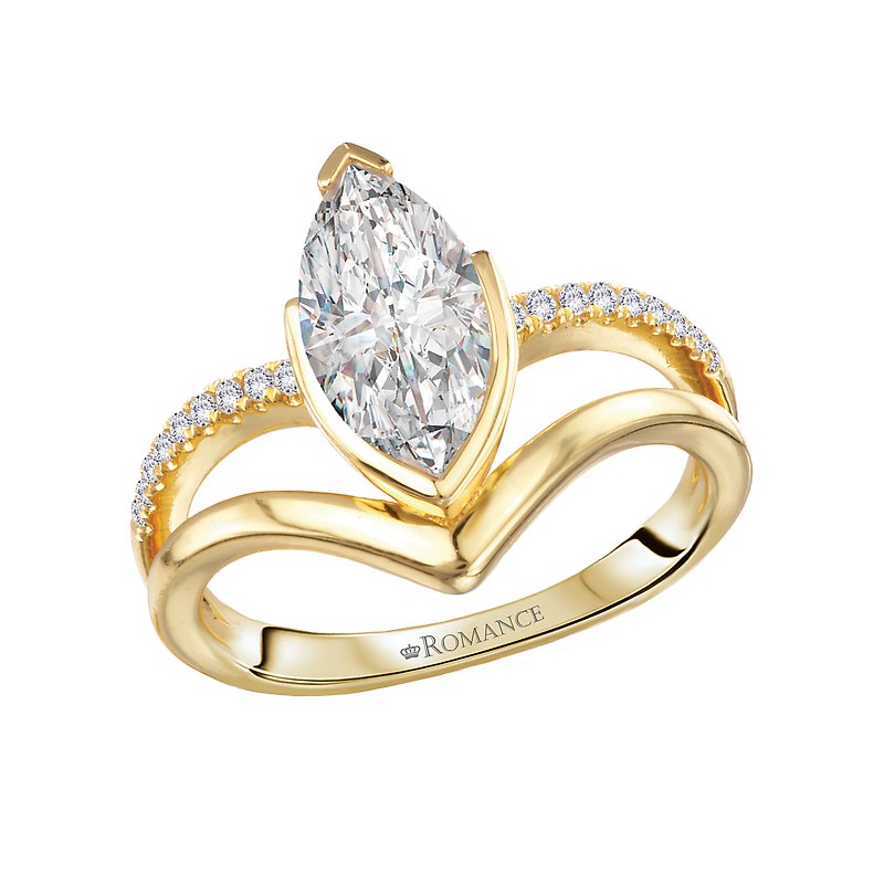 Orbelle 14K Yellow Gold Split Shank Marquise Diamond Engagement Ring