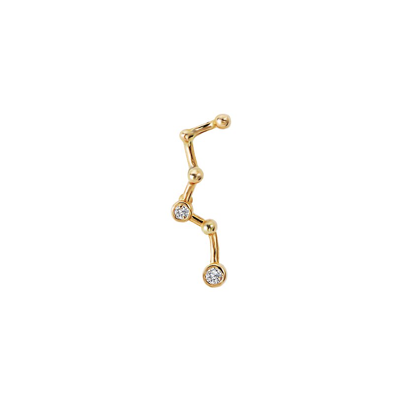 Luxora 14K Yellow Gold Cartilage Earring with Cubic Zirconia Stones