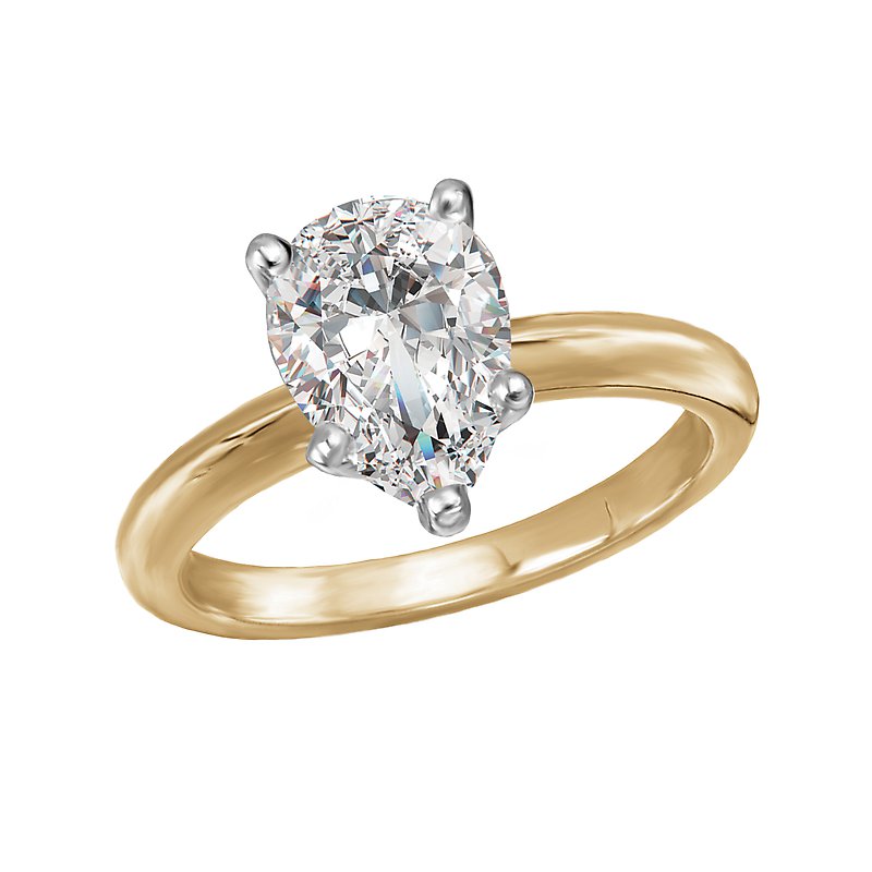 Glemera Solitaire Diamond Engagement Ring in 14K Yellow Gold