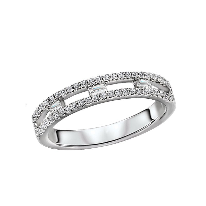 Luxora 14K White Gold Diamond Fashion Ring - Straight Style