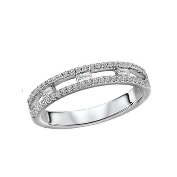 Luxora 14K White Gold Diamond Fashion Ring - Straight Style