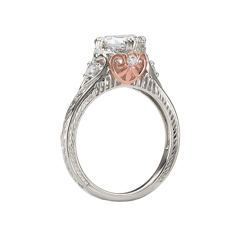 Vintage Two-Tone Diamond Engagement Ring Semi-Mount