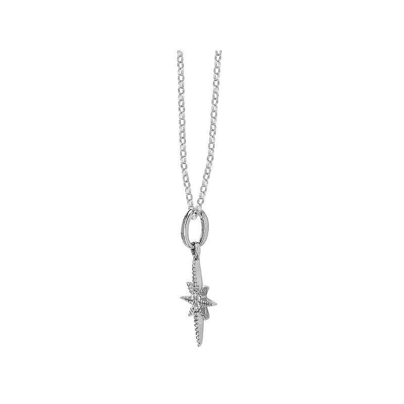 Luxora 14K White Gold North Star Diamond Pendant