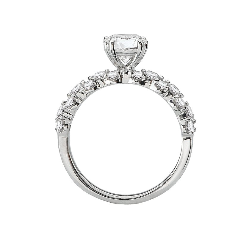 Orbelle 18K White Gold Diamond Cluster Semi-Mount Engagement Ring