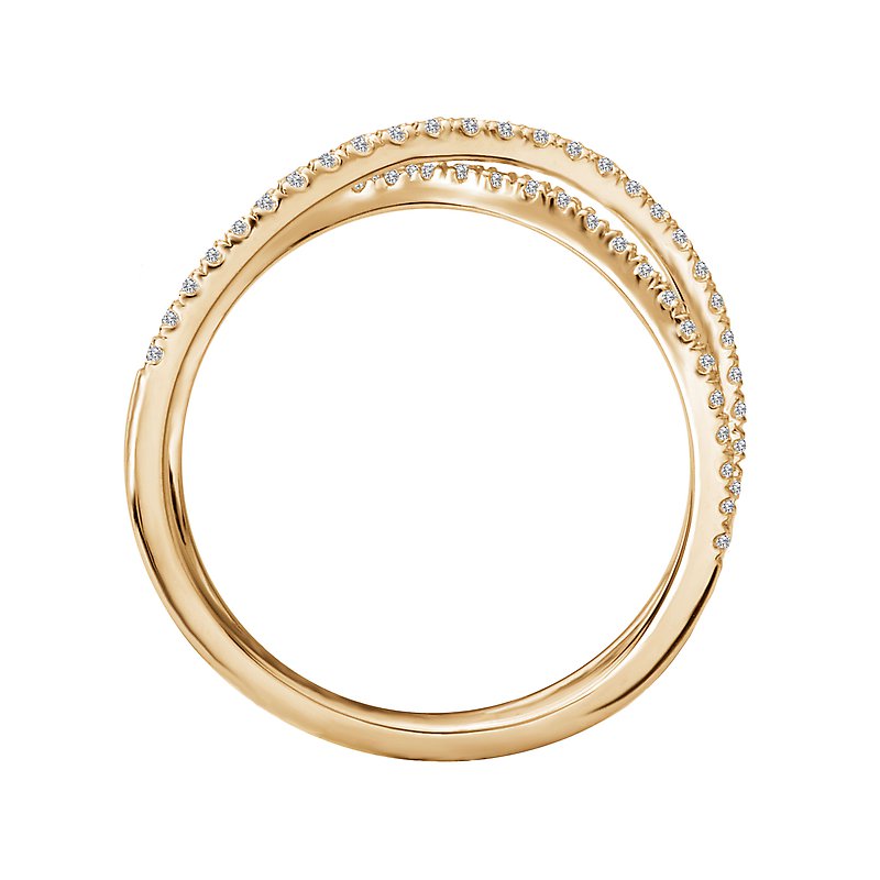 Luxora Classic 14K White Gold Diamond Criss Cross Fashion Ring