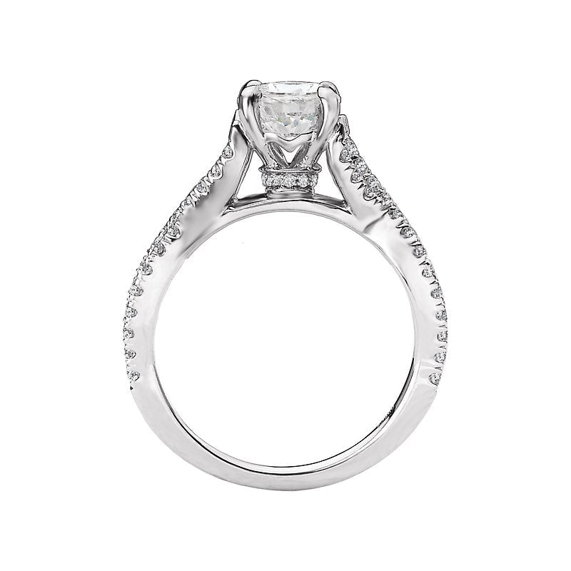 Glemera Bandora 14K White Gold Split Shank Diamond Ring Semi-Mount