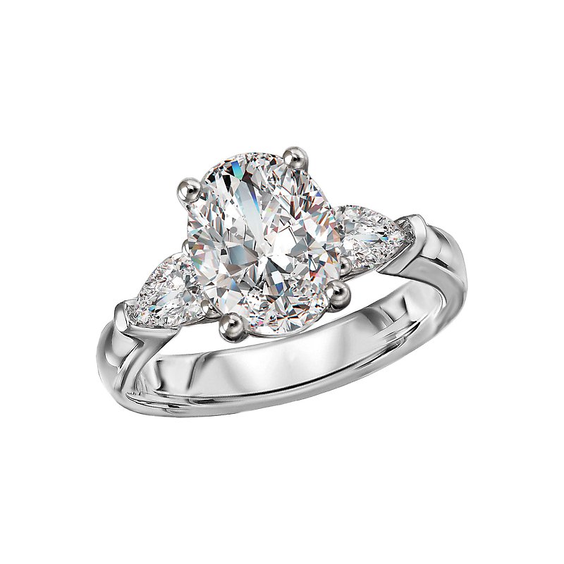 14K White Gold Pear Shaped Lab Grown Diamond Engagement Ring