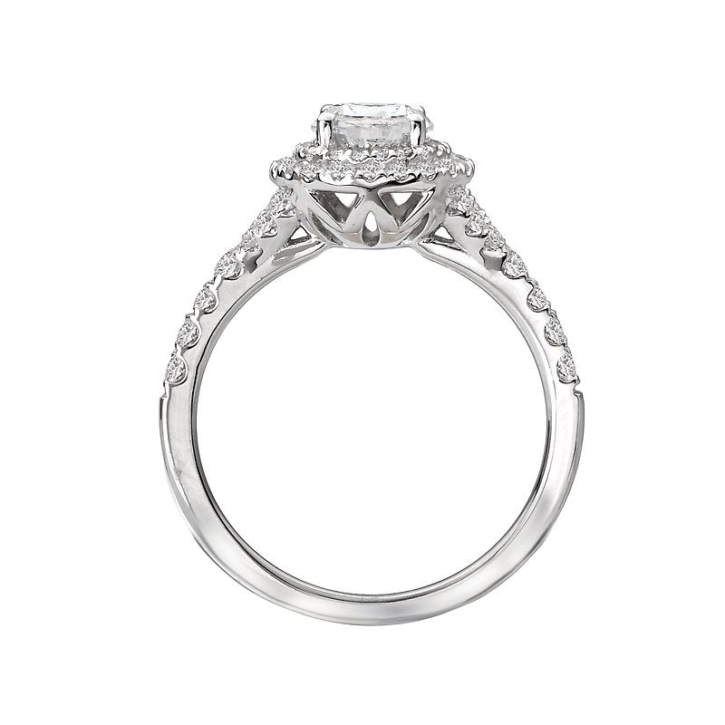 Orbelle Petite Halo Diamond Engagement Ring in 14K White Gold with 3/4ct Round Center Diamond