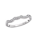 Glemera Scalloped Wedding Band - 14K White Gold Diamond Ring