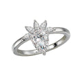 Orbelle Diamond Semi-Mount Engagement Ring - Bandora 14K White Gold Pear Shape 8x5.5mm