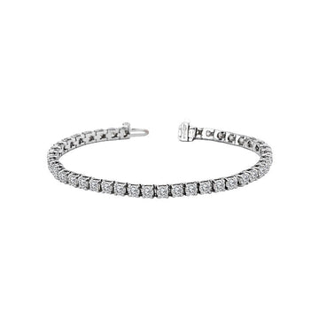 Luxora 14K White Gold Diamond Tennis Bracelet - 4 Carat Total Weight