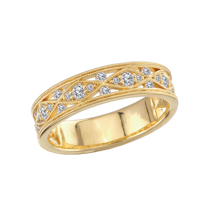 Luxora Argyle Patterned Diamond Fashion Ring in 14K Yellow Gold