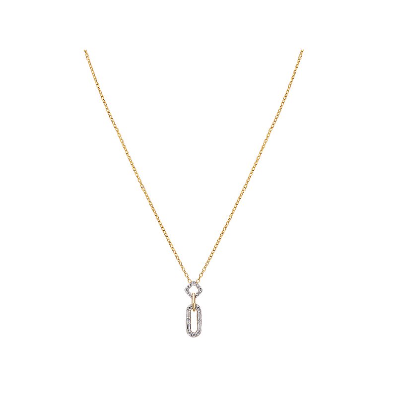 Luxora Lab Grown Diamond Circle and Oval 14K Yellow Gold Necklace