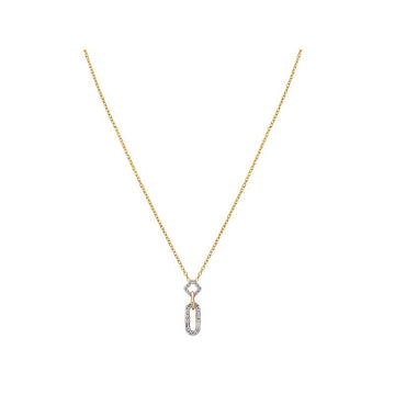 Luxora Lab Grown Diamond Circle and Oval 14K Yellow Gold Necklace